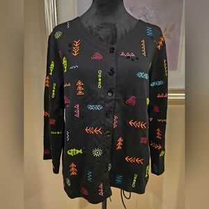 Ann Trinity Embroidered Top XL Fish 🐟